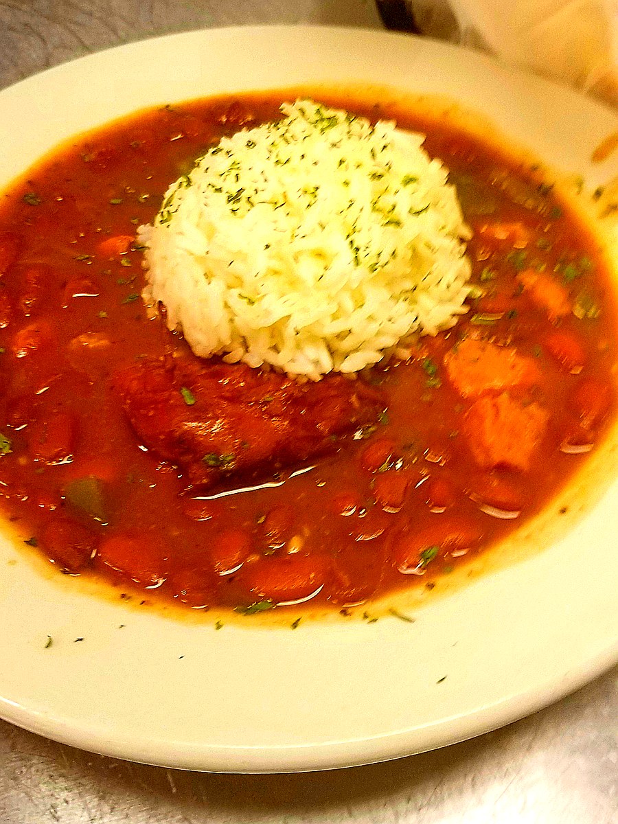 Red beans and rice lunch at Orleans